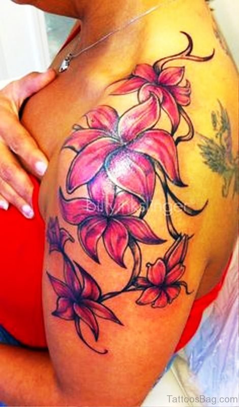 Pink Orchid Tattoo Design