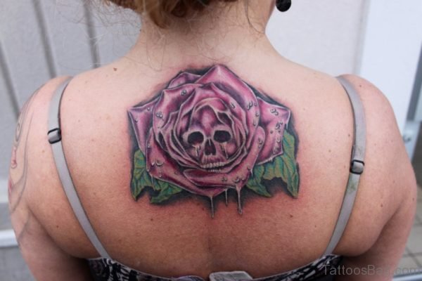 Pink Rose Skull Tattoo