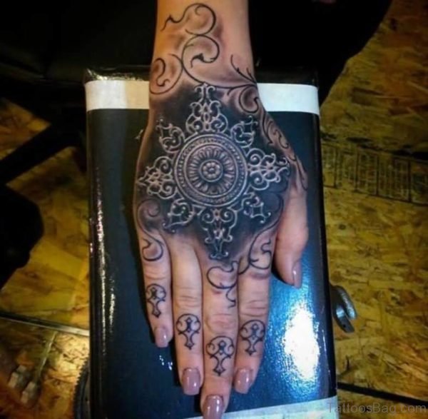 Pretty Geometric Tattoo On Hand