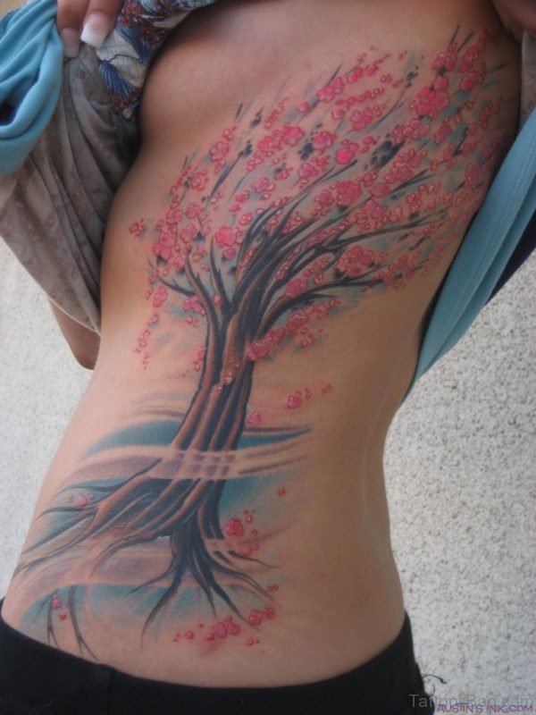 Pretty Tree Tattoo on Rib