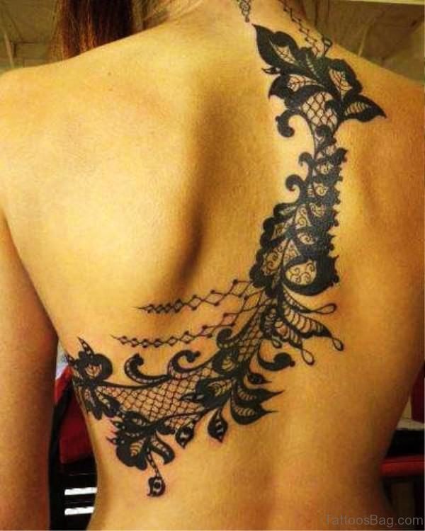 Pretty Vine Tattoo On Back