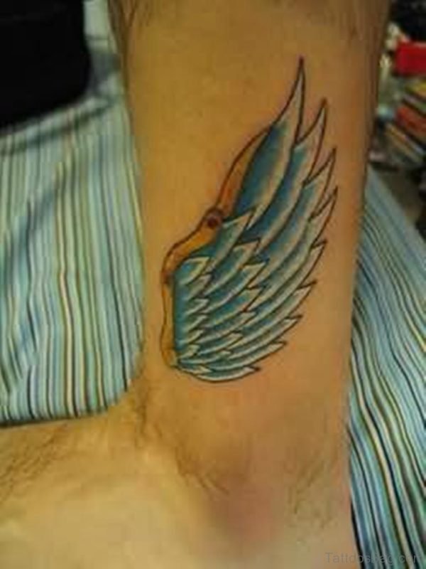 Pretty Wings Tattoo On Ankle