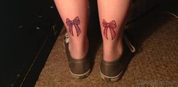 Purple And pink Bow Tattoo