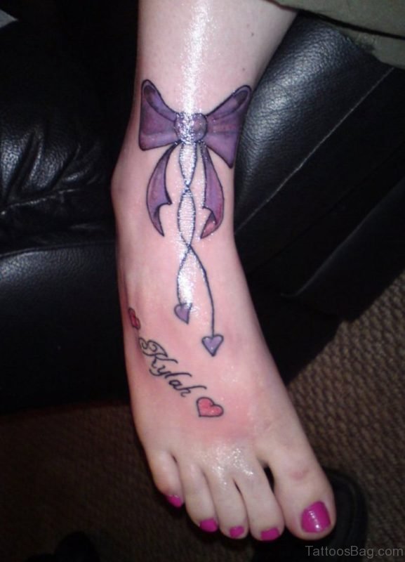 Purple Bow Tattoo