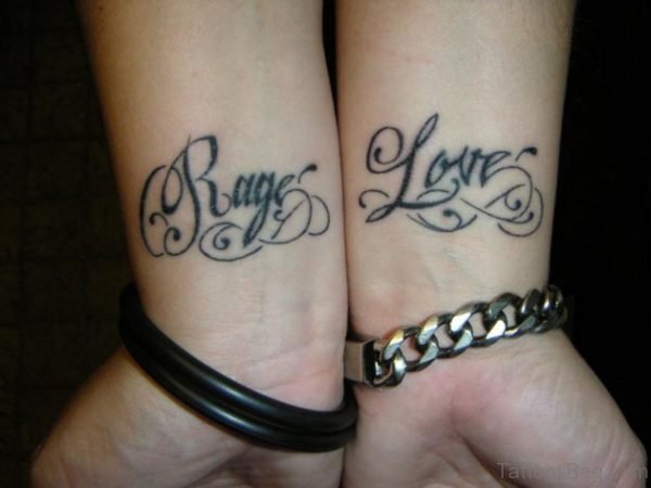 Rage Love Tattoo On Wrist