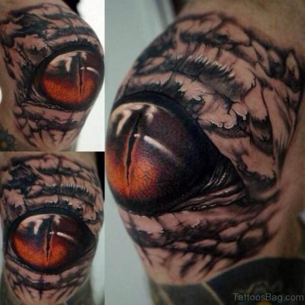 Red Ink Eye Tattoo