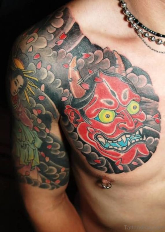 Red Ink Mask Tattoo