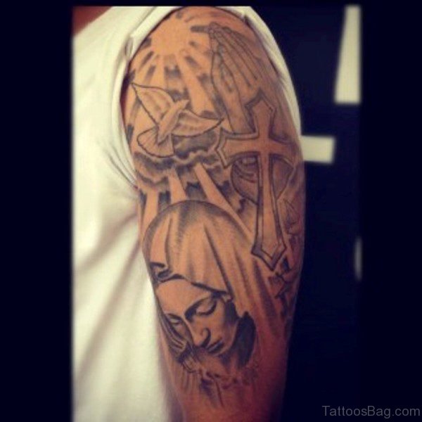 Religious Tattoo On Shoulder 1