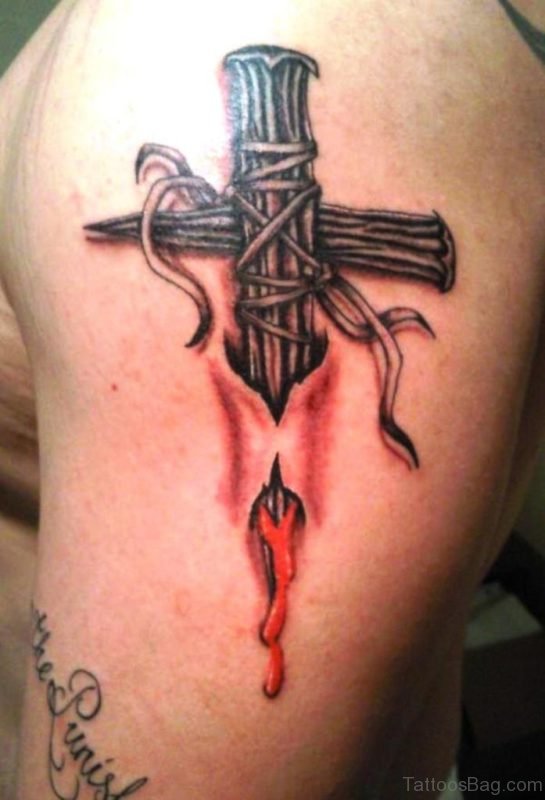 Religious Tattoo On Shoulder