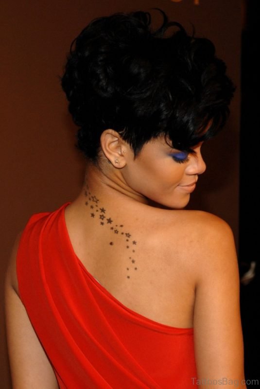 Rihanna nape star tattoo