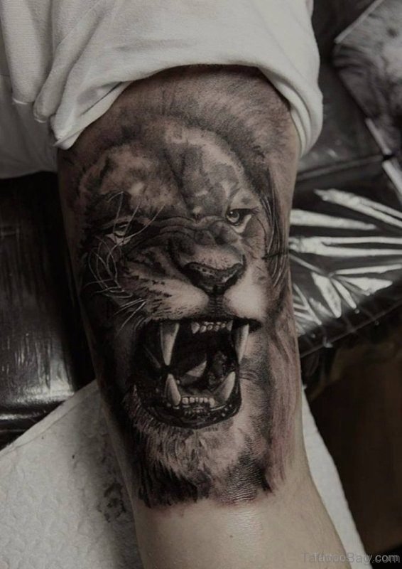 Roaring Lion Tattoo On Arm