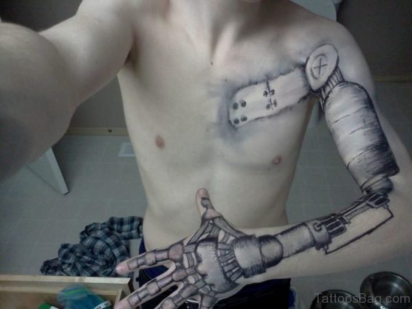 Robot Tattoo On Full Sleeve 