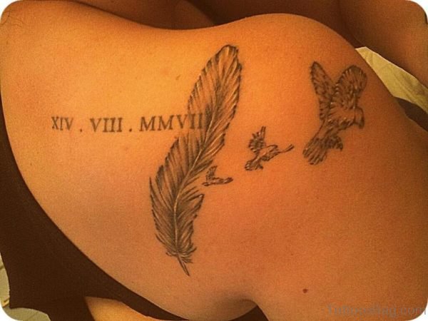 Roman Tattoo With Feather