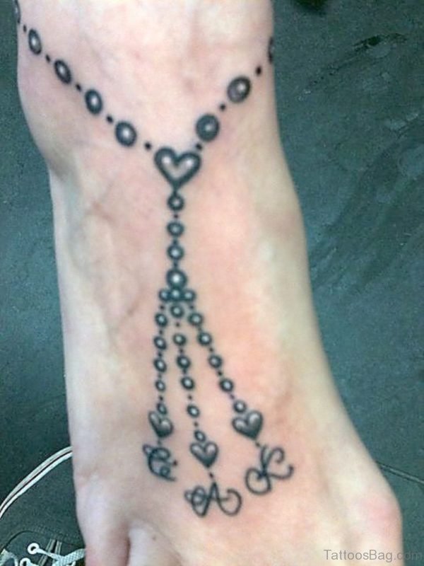 Rosary Ankle Beads Tattoo Image