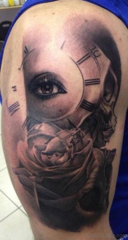 Rose And Eye Tattoo