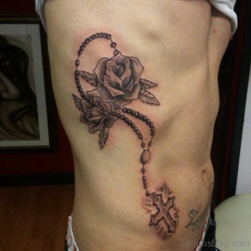 Rose And Rosary Tattoo