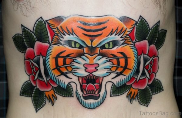 Rose And Tiger Tattoo 