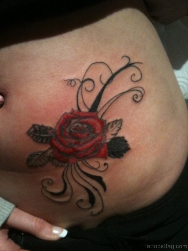 Rose And Tribal Tattoo 