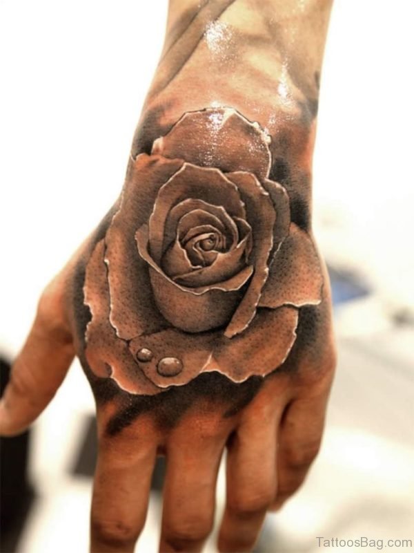 Rose Tattoo Design On Hand 