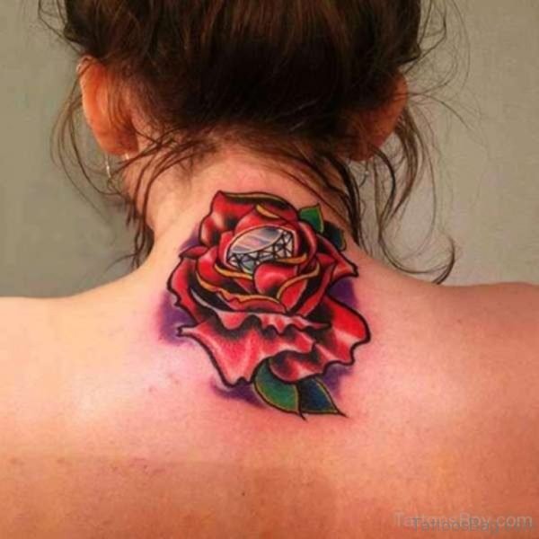 Rose Tattoo Design On Nape