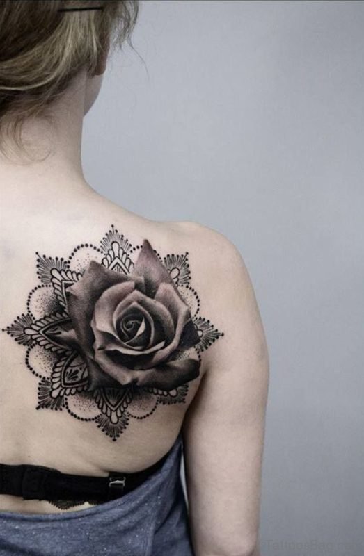 Rose Tattoo On Back 