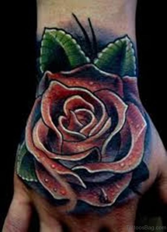 Rose Tattoo On Hand Image