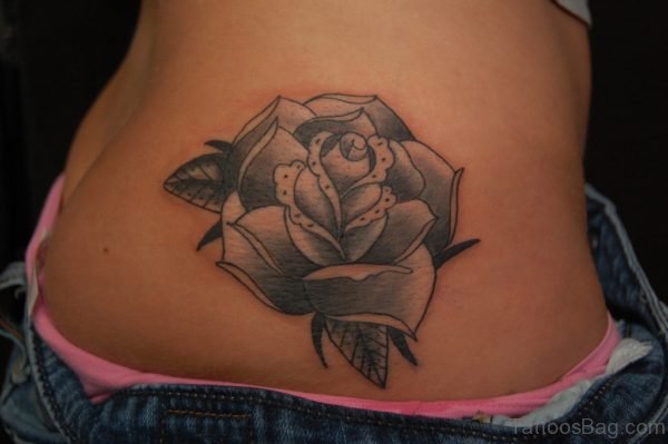 Rose Tattoo On Waist 