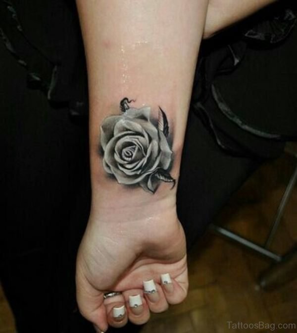 Rose Tattoo On Wrist 