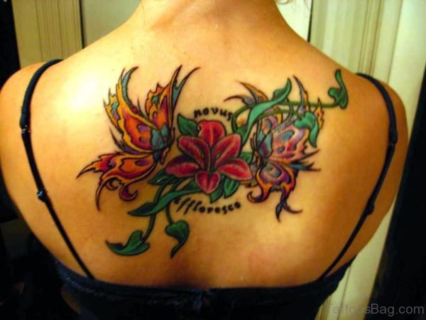 Rose Vine Tattoo On Back