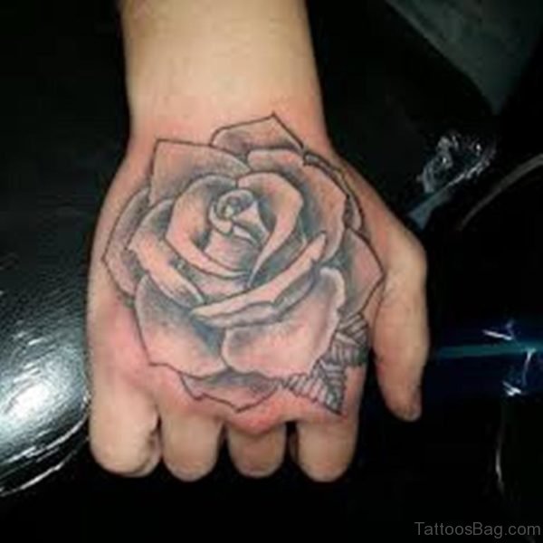 Rose on Hand Tattoo