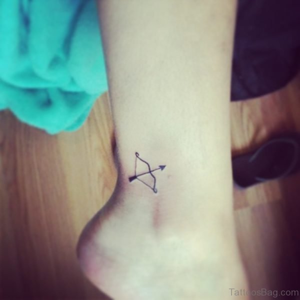 Sagittarius Arrow Tattoo Design On Ankle 