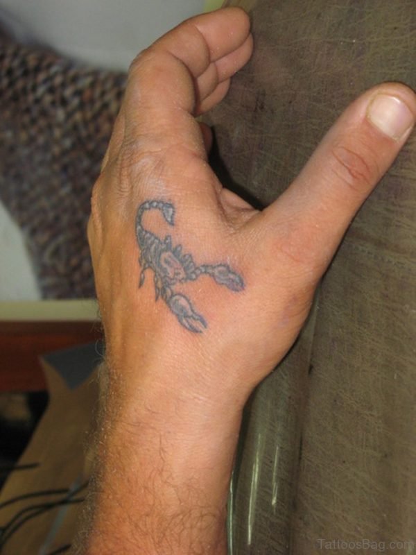 Scorpion Tattoo Design On hand