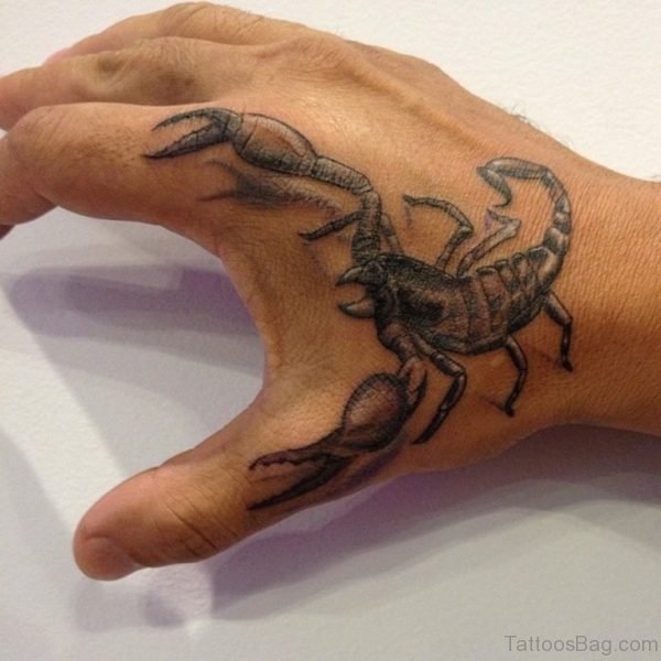 Scorpion Tattoo On Hand