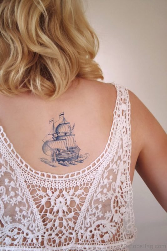 Ship Tattoo On Back 