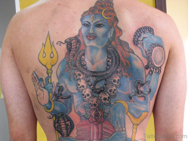 Shiva Tattoo On Back Body