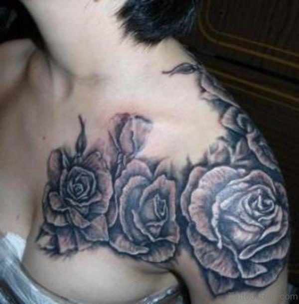 Shoulder Joint Roses Tattoo