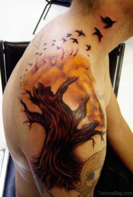 Shoulder Joint Tree Tattoo