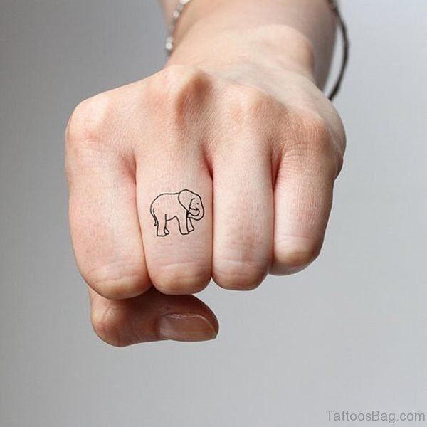 Simple Elephant Tattoo On Finger