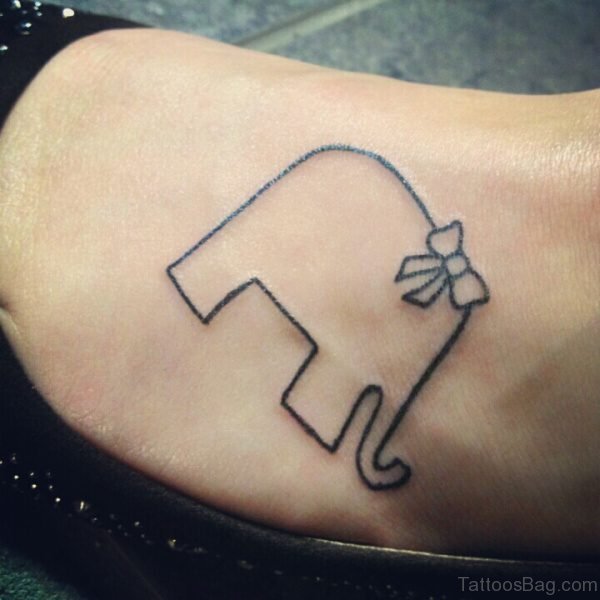 Simple Elephant Tattoo on Foot