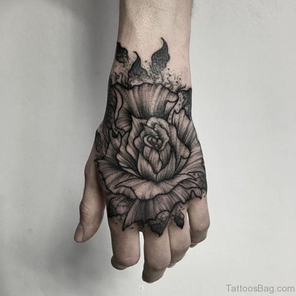 Simple Flower Tattoo On Hand