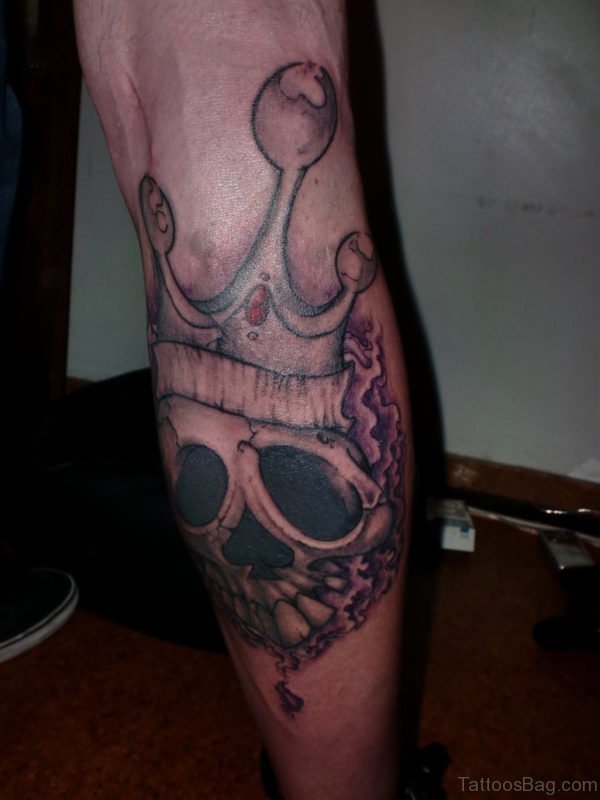 Skull And Crown Tattoo On Arm