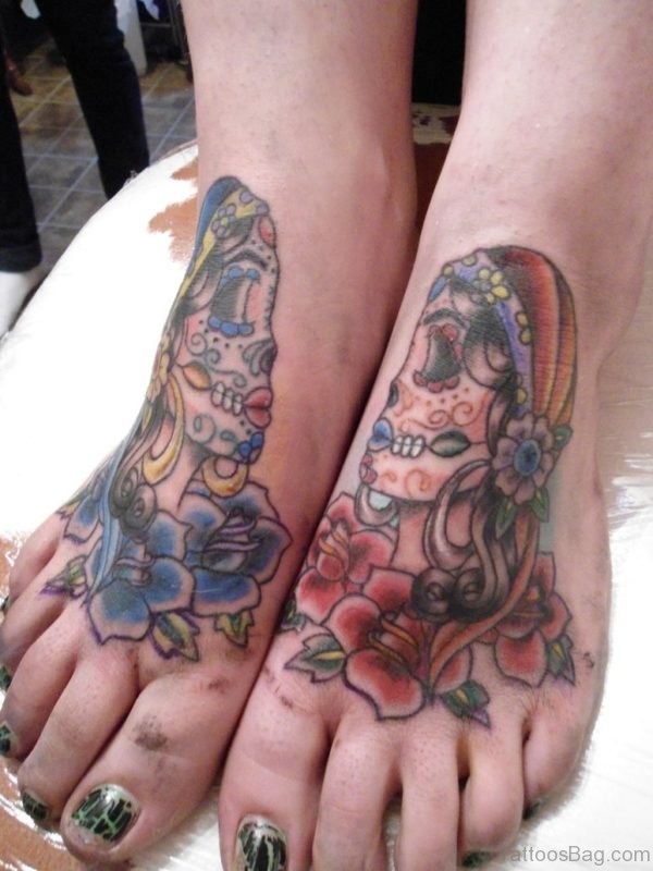 Skull Tatto On Foot