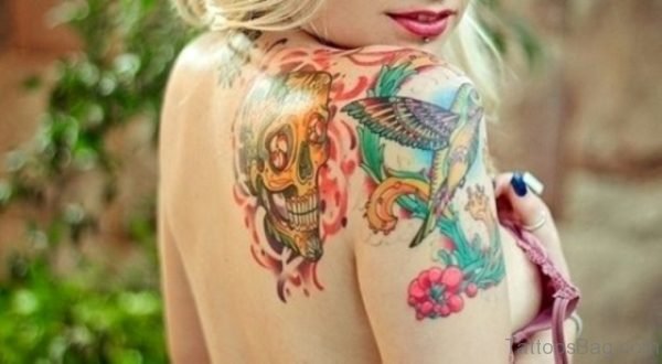 Skull Tattoo Design On Back 