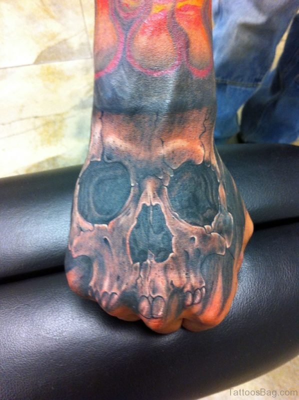 Skull Tattoo Design On Hand