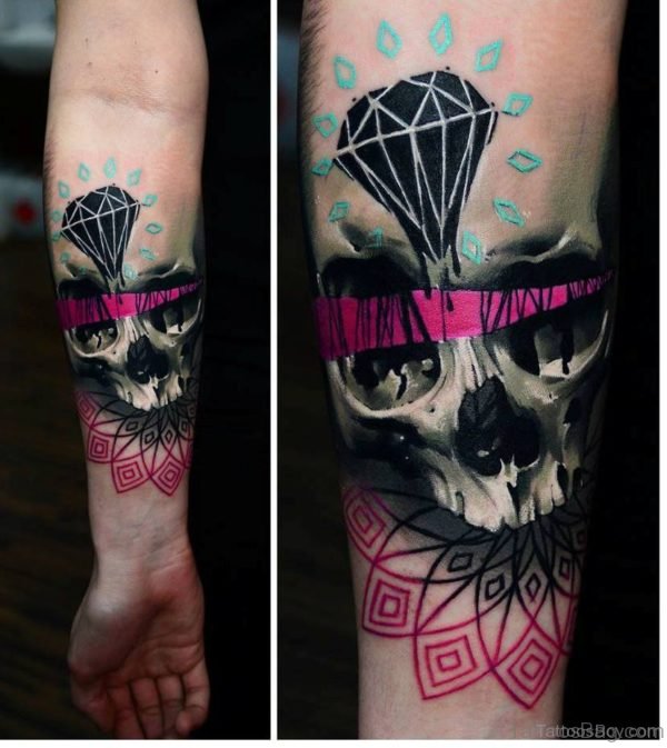 Skull Tattoo Design On Wrist 