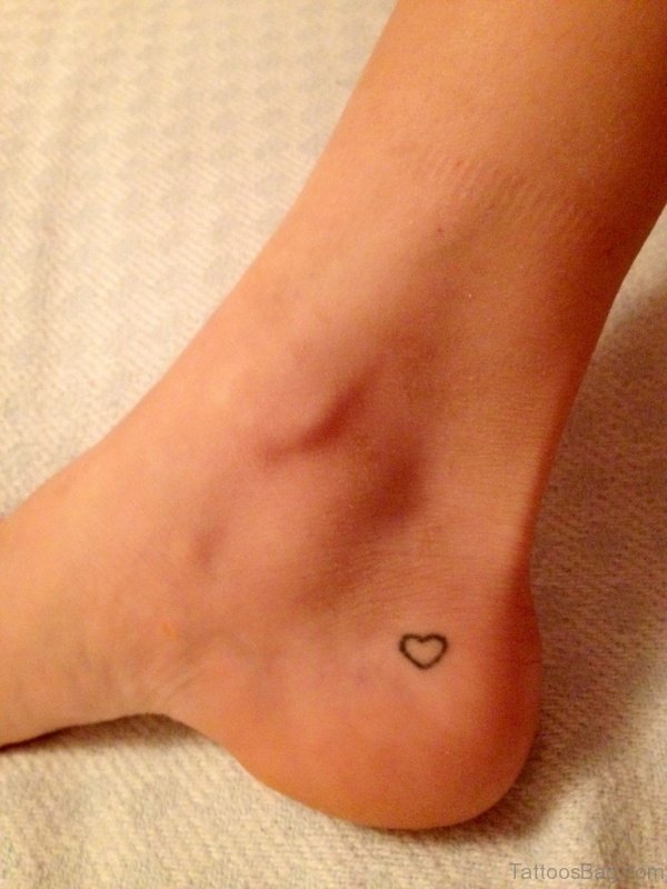 Small Ankle Heart Tattoo