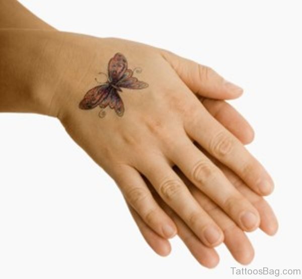 Small Butterfly Tattoo On Hand