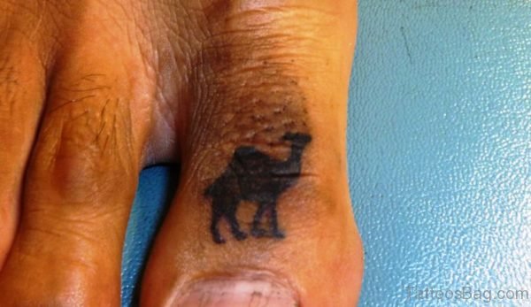 Small Camel Tattoo On Toe