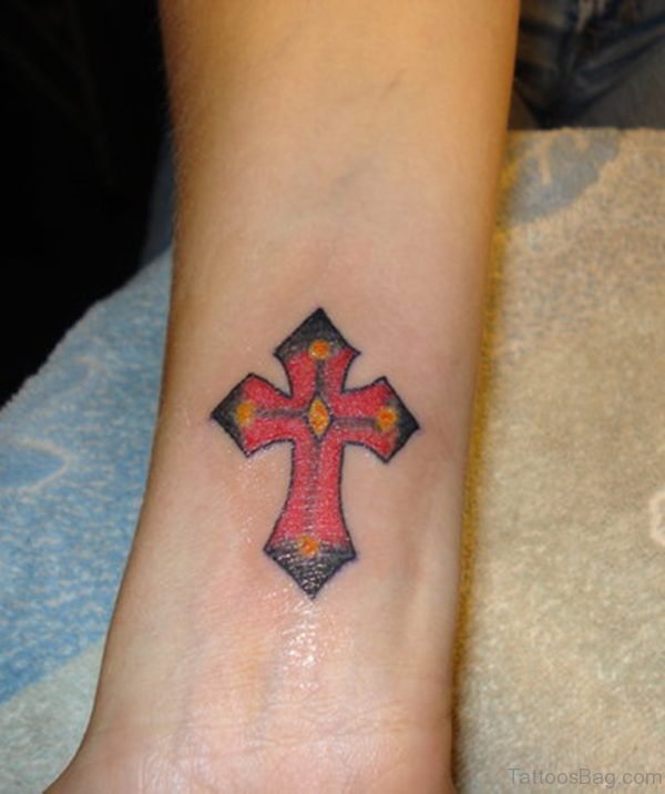 Small Cross Tattoos For Women on Wrist 