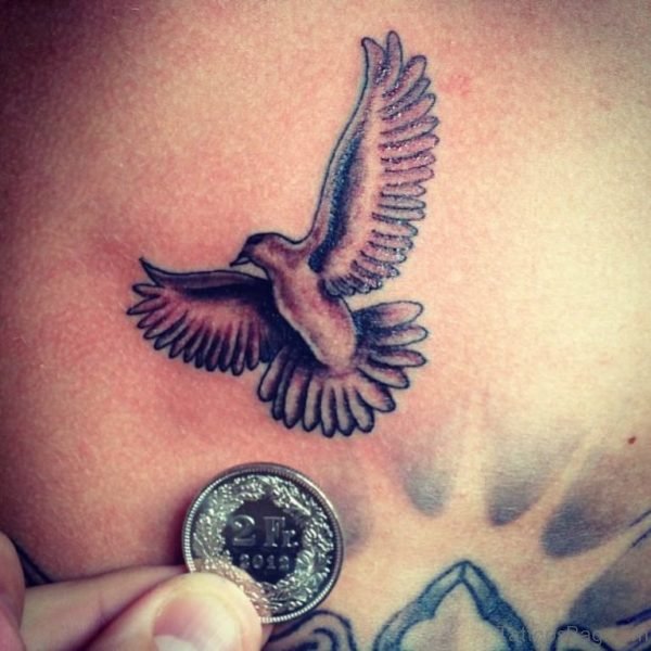 Small Dove Tattoo Design On Back